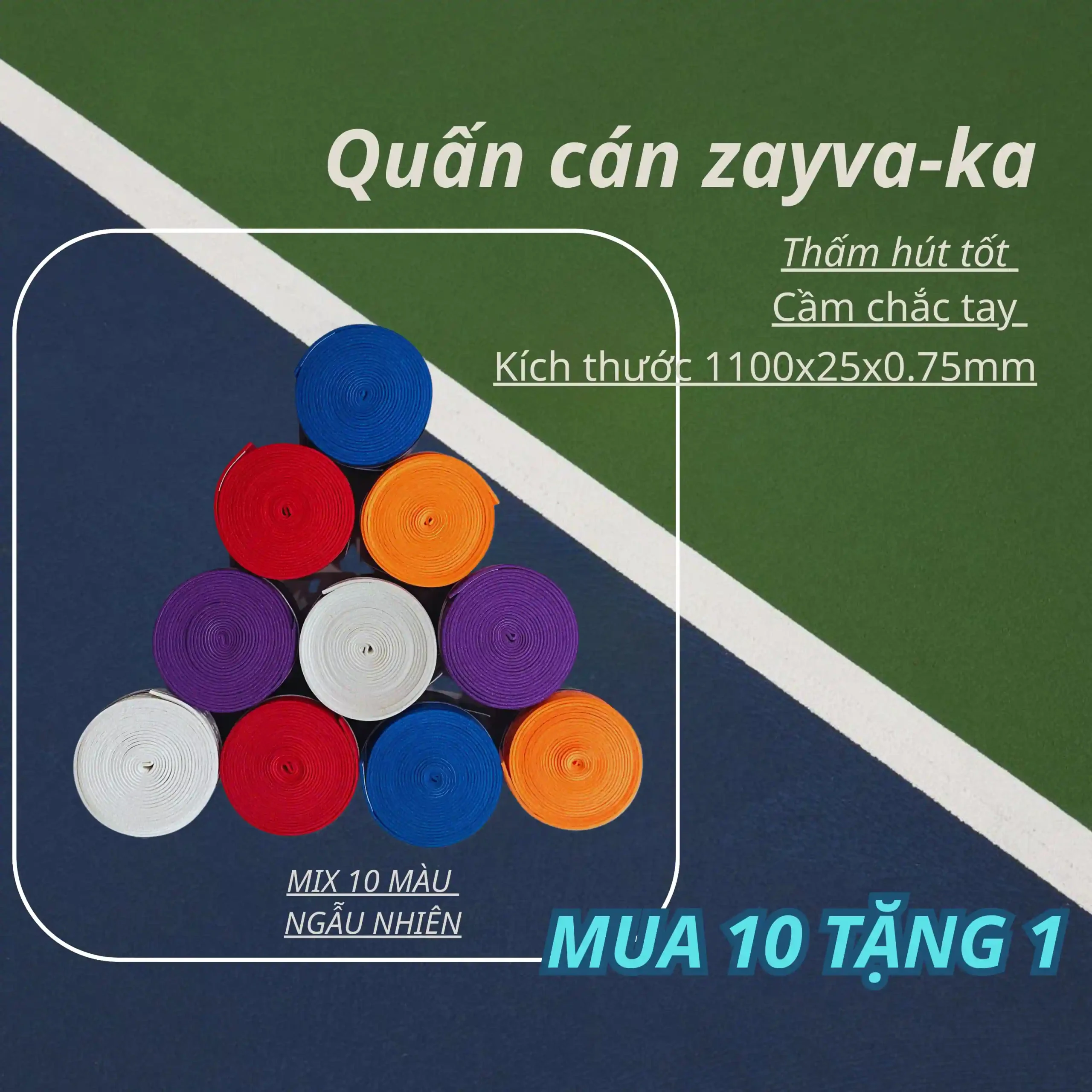 Dây Quấn Cán Vợt Cầu Lông, Pickleball ZAYVA-KA - Ảnh 7