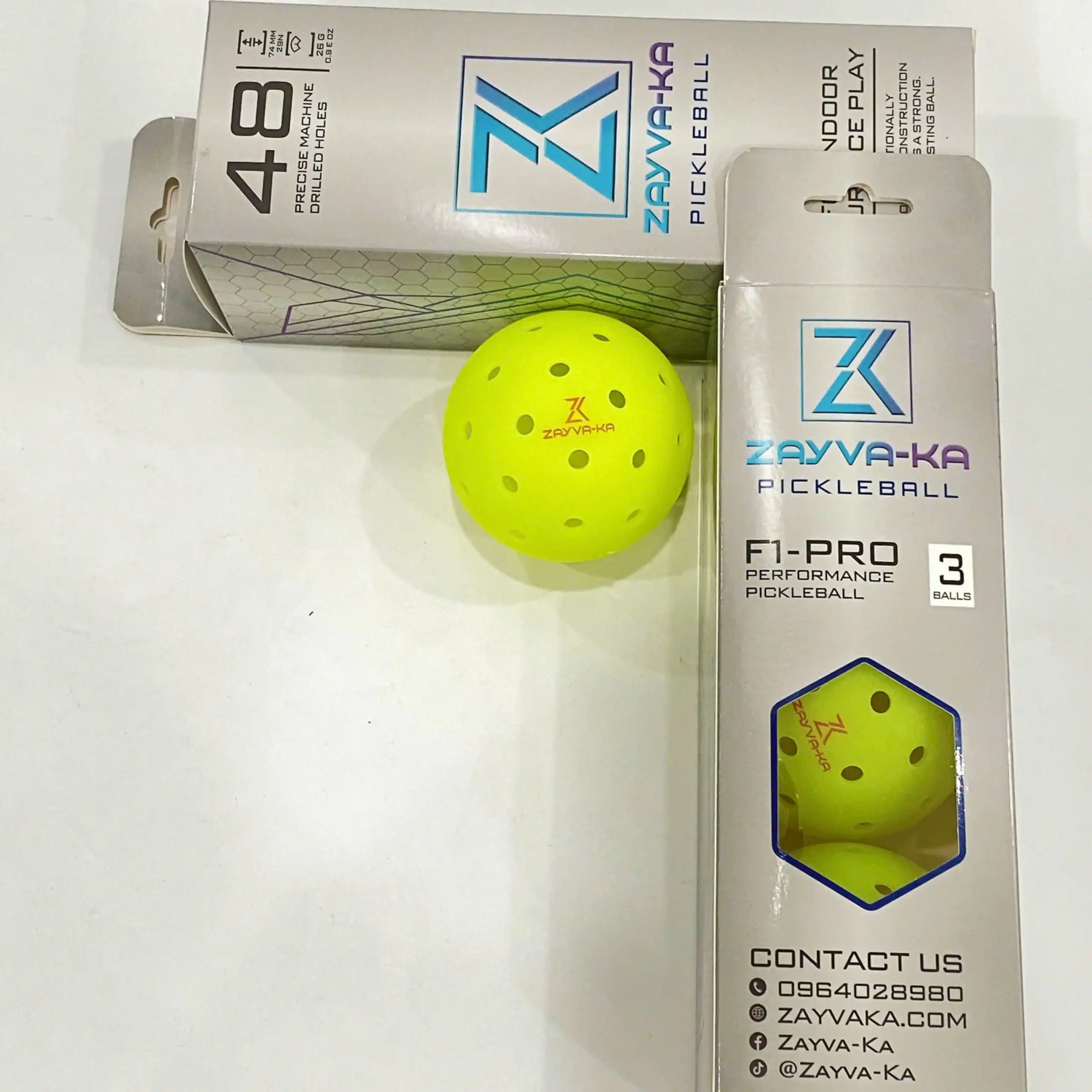 Bóng thi đấu Pickleball ZAYVA-KA F1-Pro 48 lỗ (Hộp 3 quả) - Ảnh 4
