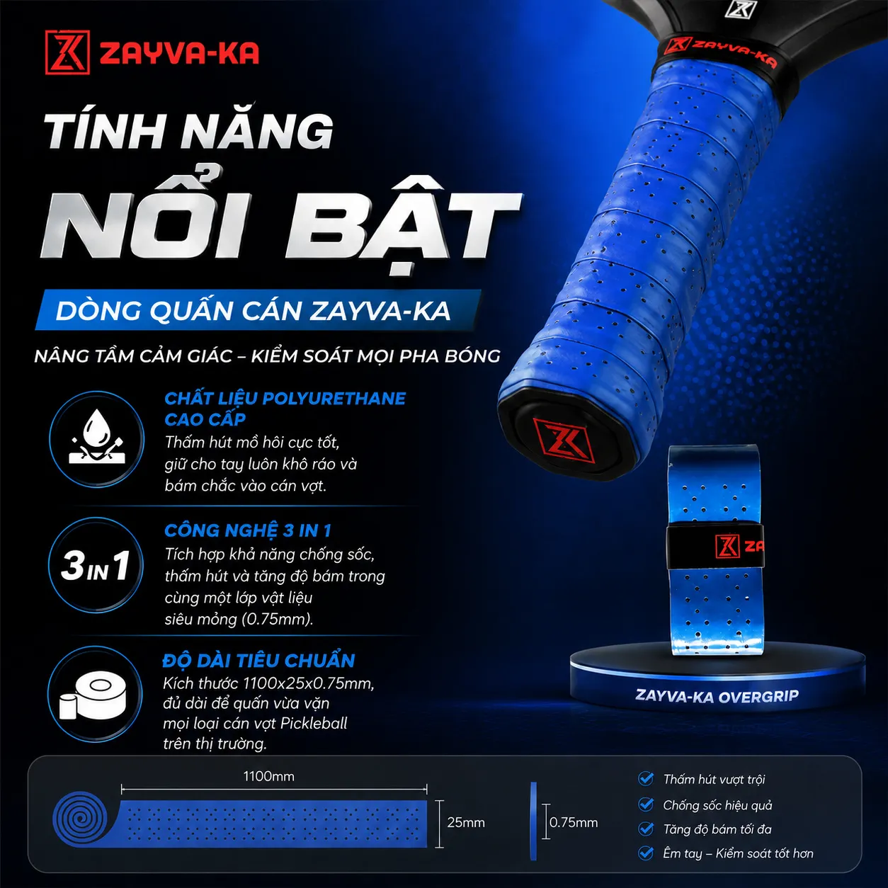 Dây Quấn Cán Vợt ZAYVA-KA