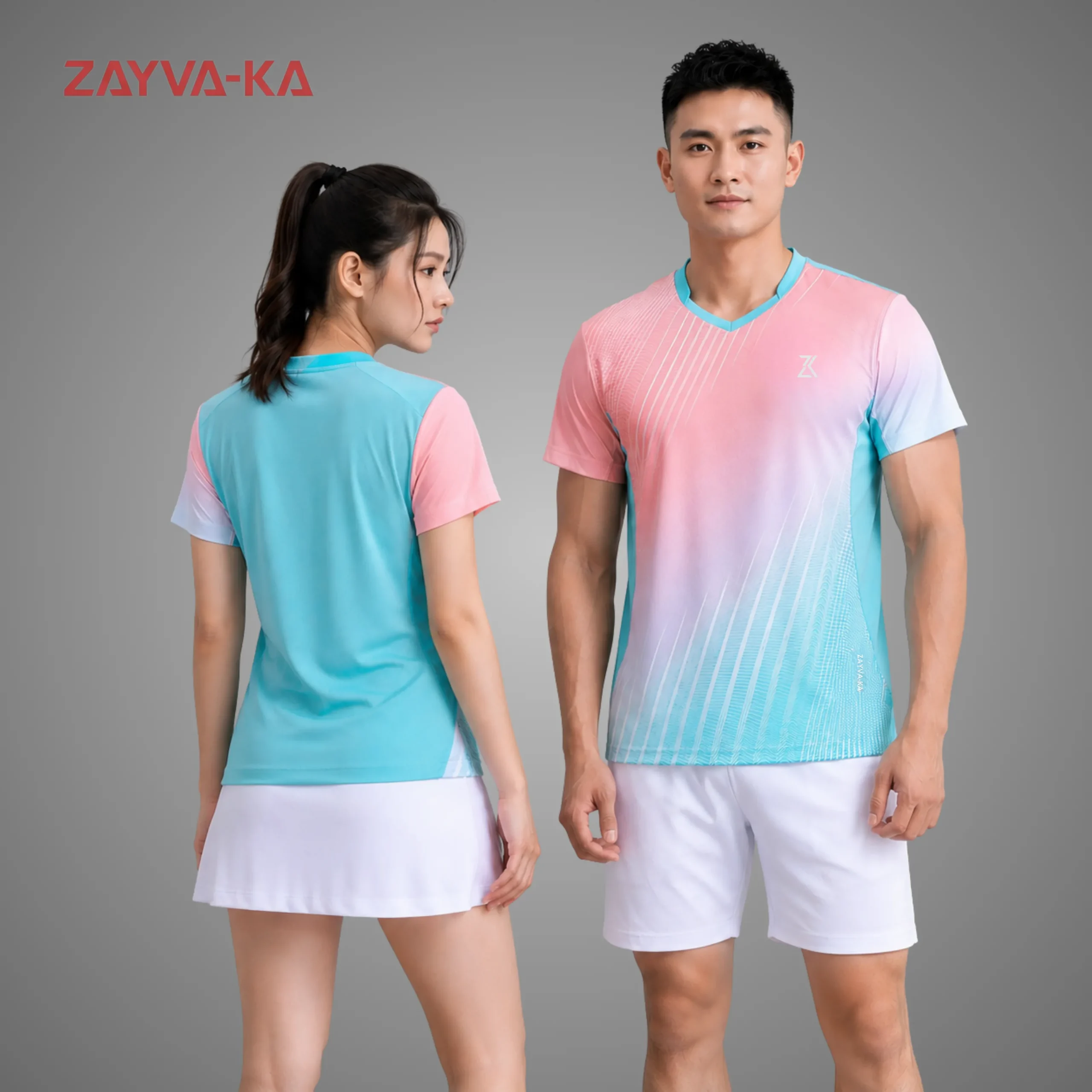 Áo Thể Thao ZAYVA-KA Cổ V Gradient - Ảnh 2