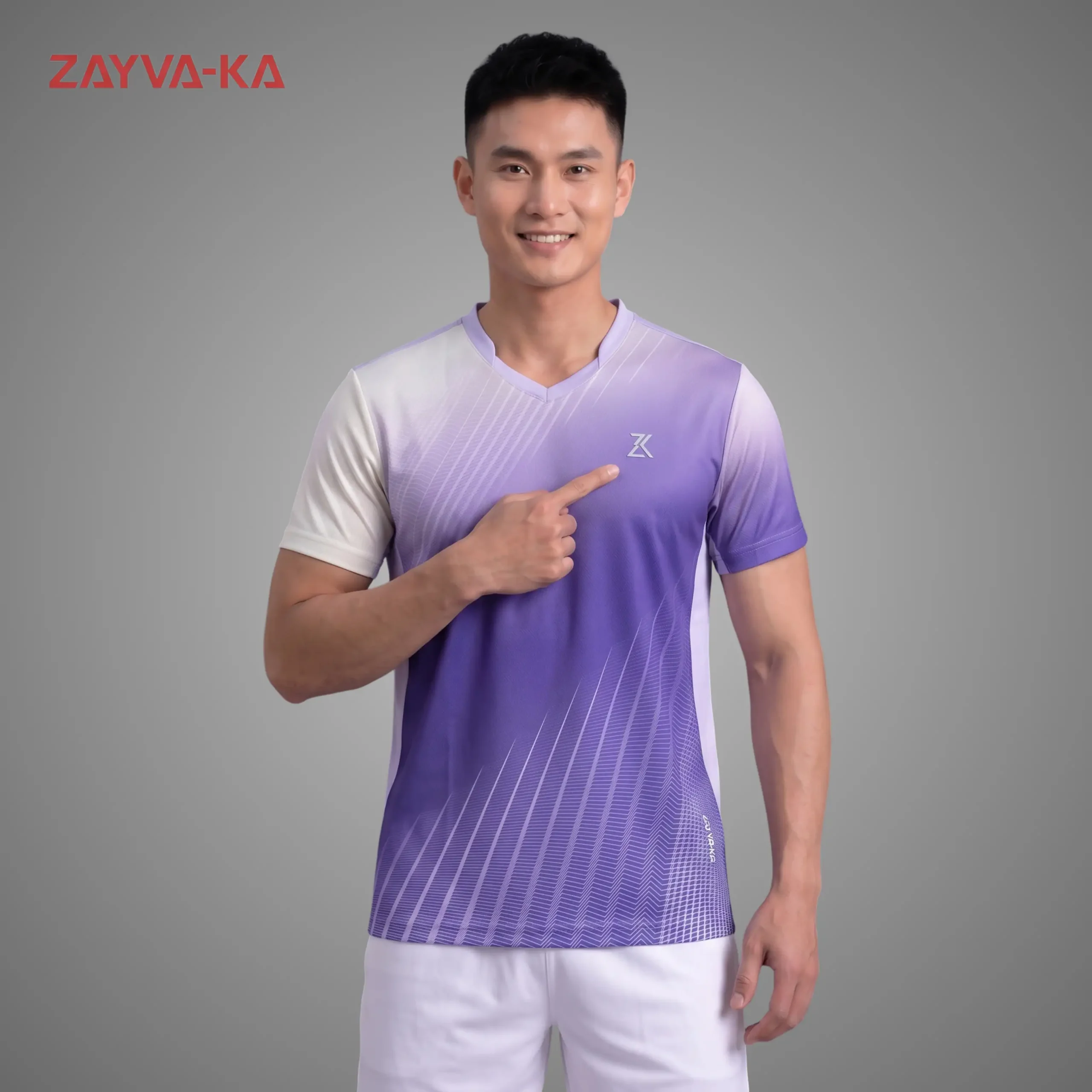 Áo Thể Thao ZAYVA-KA Cổ V Gradient - Ảnh 3