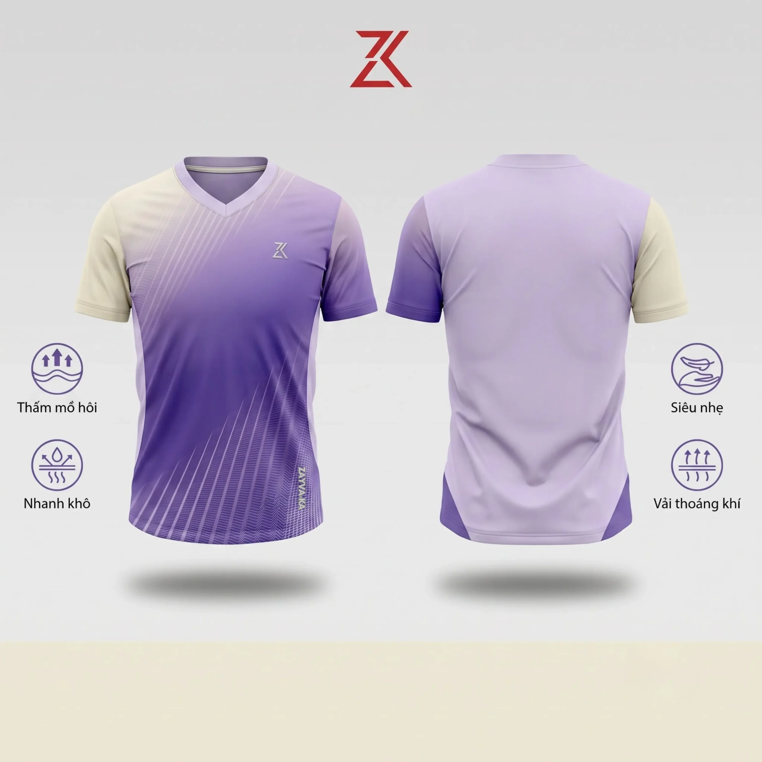 Áo Thể Thao ZAYVA-KA Cổ V Gradient - Ảnh 6